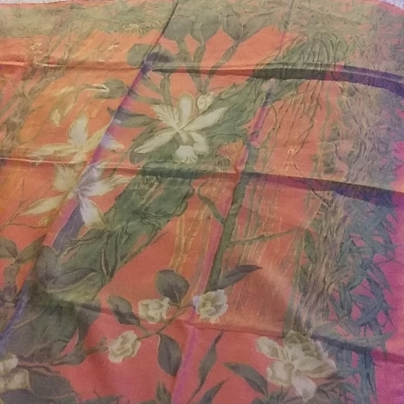 Vintage Thailand 100% Silk Scarf - Picture 2 of 5